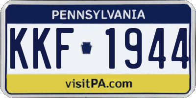 PA license plate KKF1944