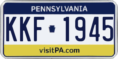 PA license plate KKF1945