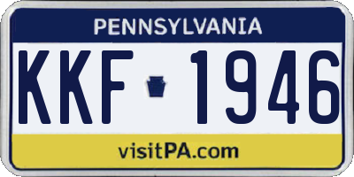 PA license plate KKF1946