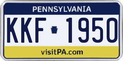 PA license plate KKF1950