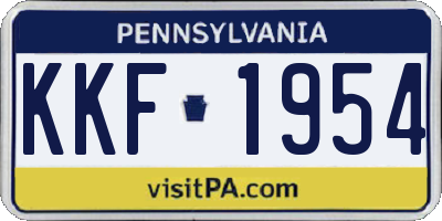 PA license plate KKF1954