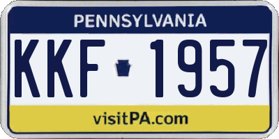 PA license plate KKF1957