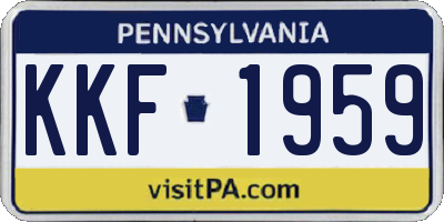 PA license plate KKF1959