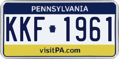 PA license plate KKF1961