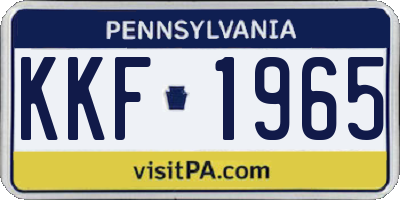 PA license plate KKF1965