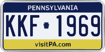 PA license plate KKF1969