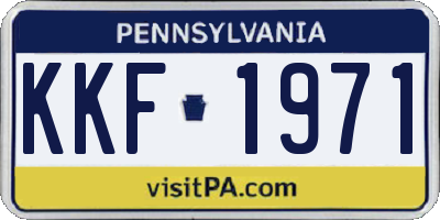 PA license plate KKF1971