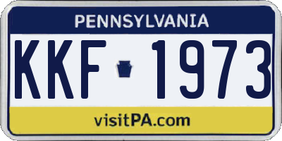 PA license plate KKF1973