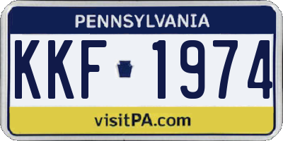 PA license plate KKF1974