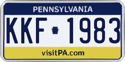 PA license plate KKF1983