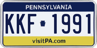 PA license plate KKF1991