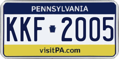 PA license plate KKF2005