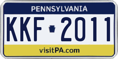 PA license plate KKF2011