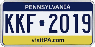 PA license plate KKF2019