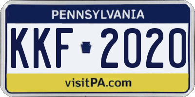 PA license plate KKF2020