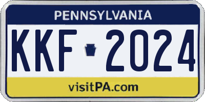 PA license plate KKF2024