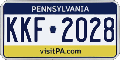 PA license plate KKF2028