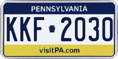 PA license plate KKF2030