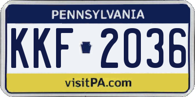 PA license plate KKF2036