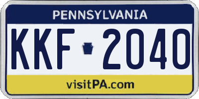 PA license plate KKF2040