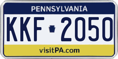 PA license plate KKF2050