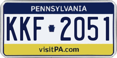 PA license plate KKF2051