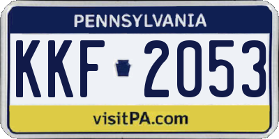 PA license plate KKF2053