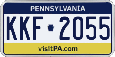 PA license plate KKF2055