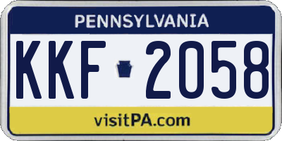 PA license plate KKF2058