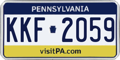 PA license plate KKF2059