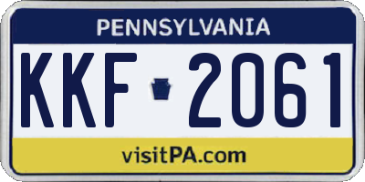 PA license plate KKF2061