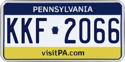 PA license plate KKF2066