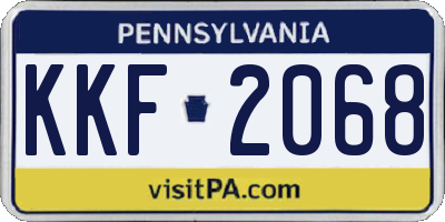 PA license plate KKF2068