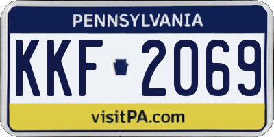 PA license plate KKF2069