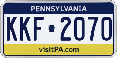PA license plate KKF2070