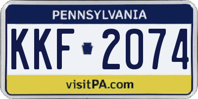 PA license plate KKF2074