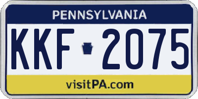 PA license plate KKF2075