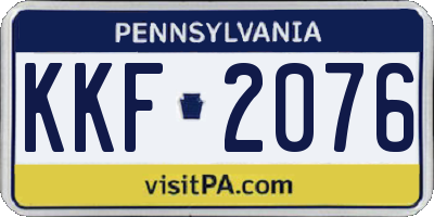 PA license plate KKF2076