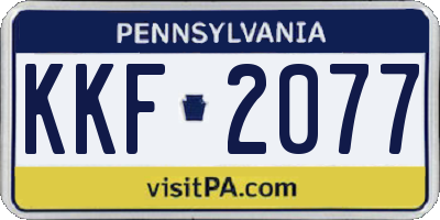 PA license plate KKF2077