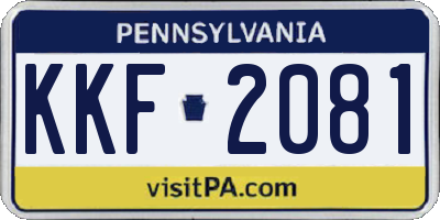 PA license plate KKF2081