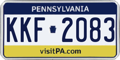 PA license plate KKF2083