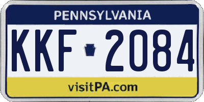 PA license plate KKF2084
