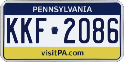 PA license plate KKF2086