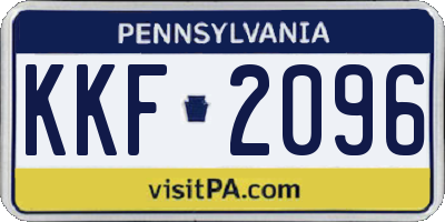 PA license plate KKF2096