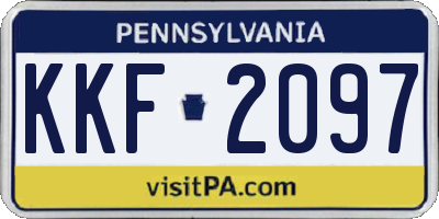PA license plate KKF2097