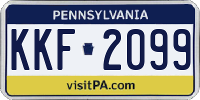 PA license plate KKF2099