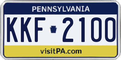 PA license plate KKF2100