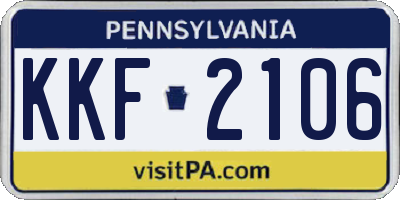PA license plate KKF2106