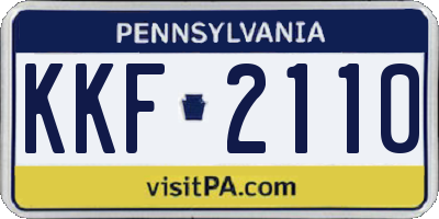 PA license plate KKF2110