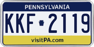 PA license plate KKF2119